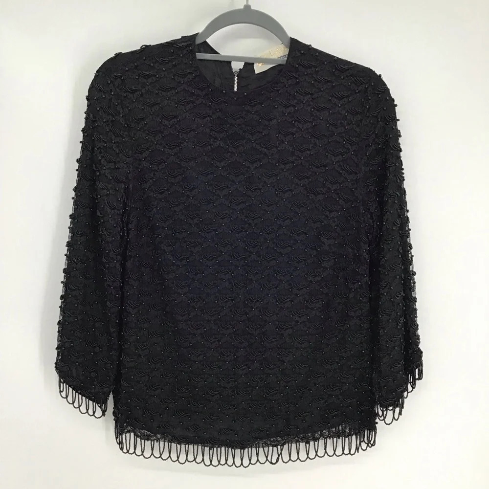 Lolita Fashions Custom Tailors Vintage Women’s Beaded Evening Formal Top Blouse